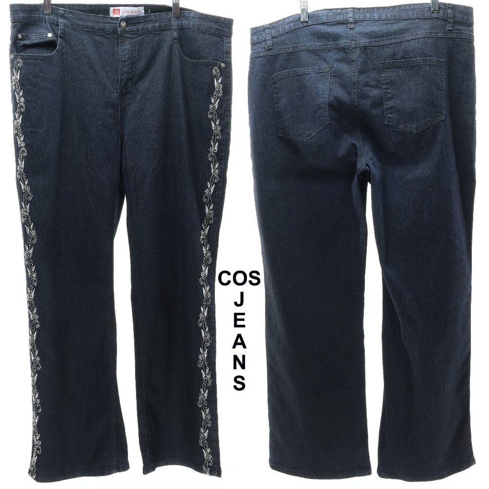 COS Deep Blue Wash Embellished Jeans Women's Size Plus18W